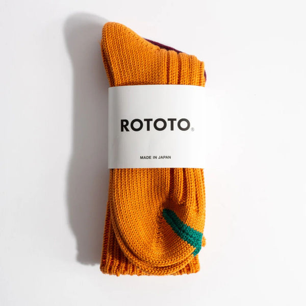 RoToTo Chunky Ribbed Crew Sock - Orange Peel | Drake General Store