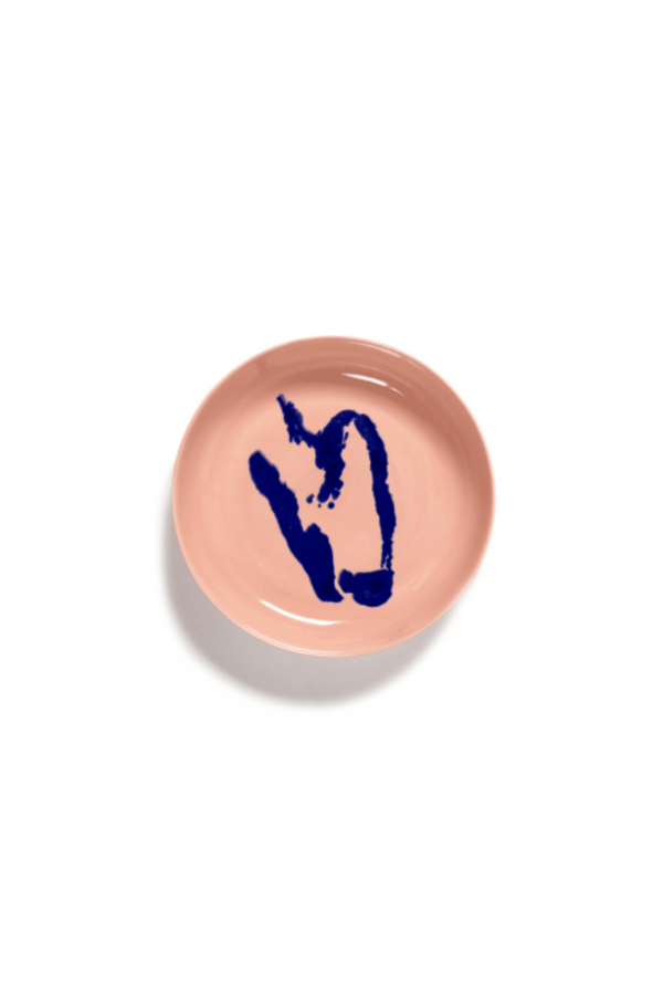 Set of 2 High Plate, Delicious Pink with Blue Pepper