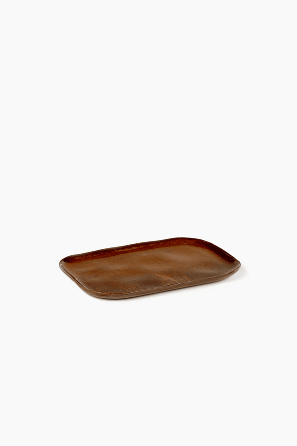 Large Rectangular Plate N°2, Ochre/Brown