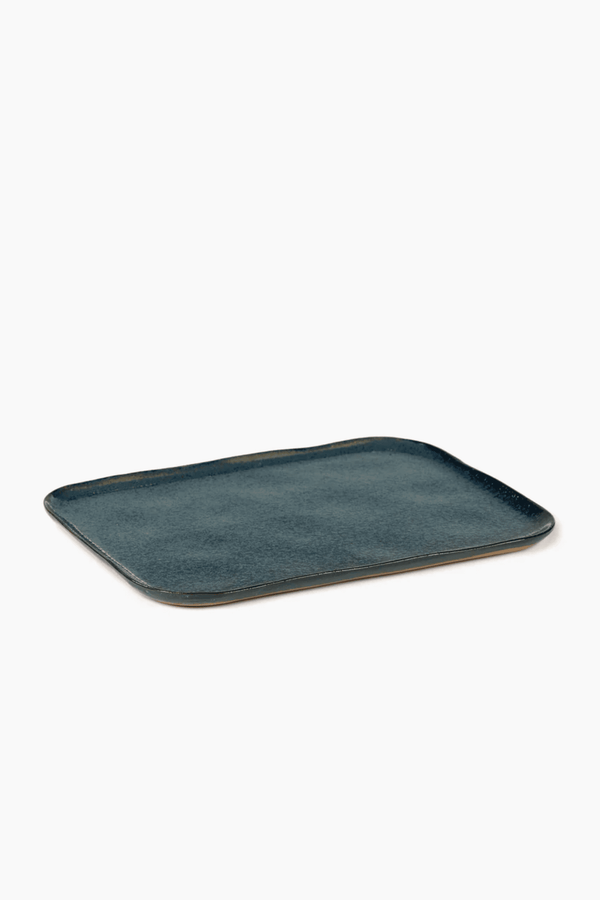 X-Large Rectangular Plate N°1, Blue/Grey