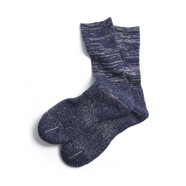 Washi Pile Crew Socks - Navy