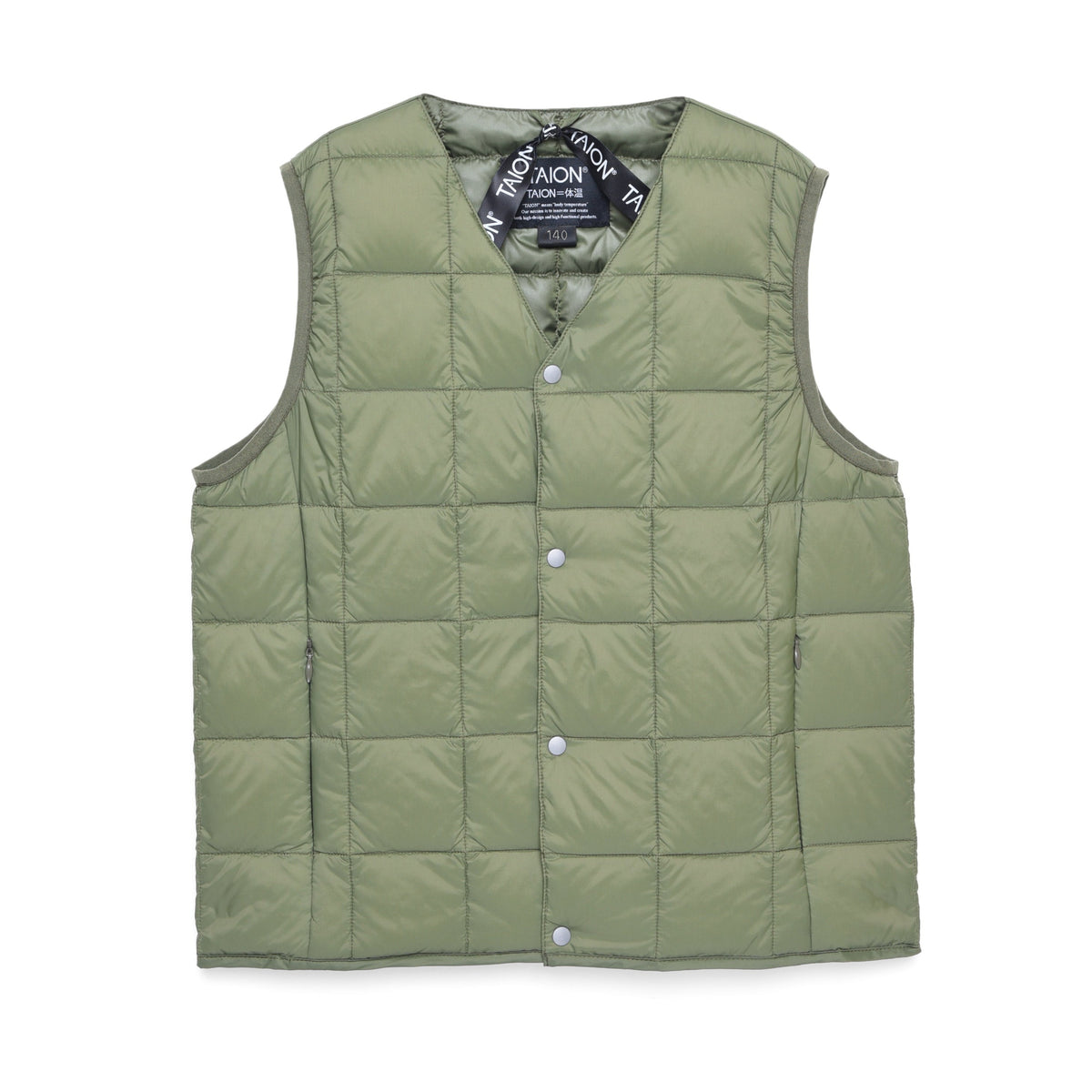 TAION Kids V-Neck Button Down Vest - Olive Drake General Store