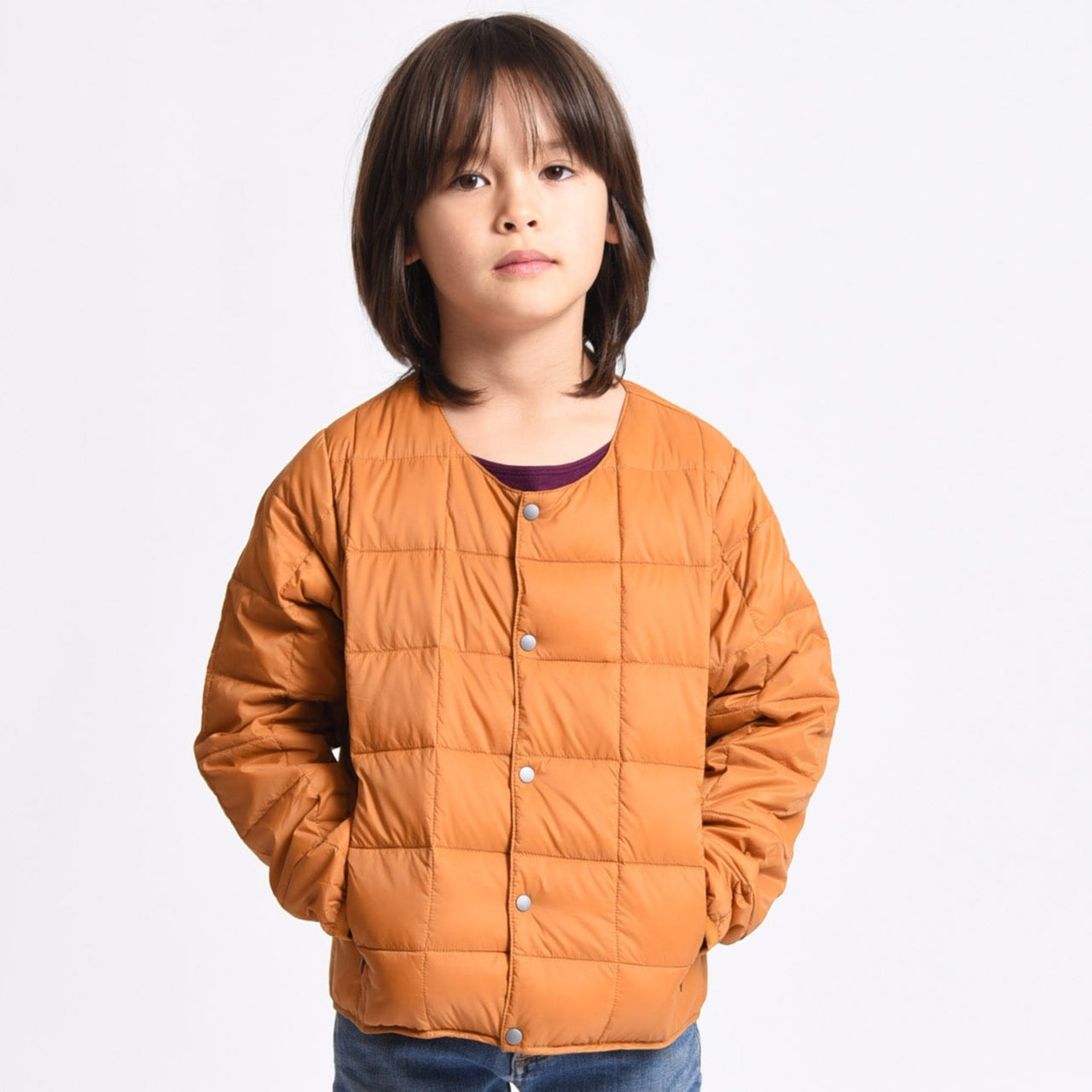 Kids Crew Neck Button Down Jacket - Dark Orange – Drake General Store