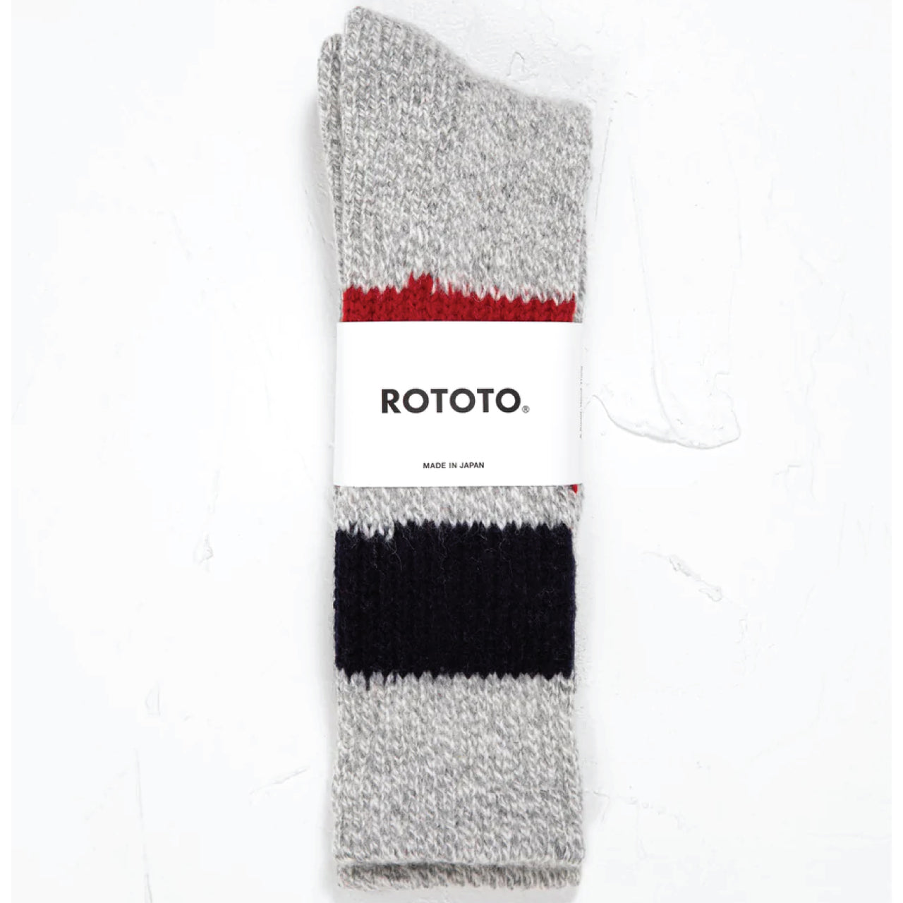 Retro Winter Outdoor Socks - Gray/Navy/Red