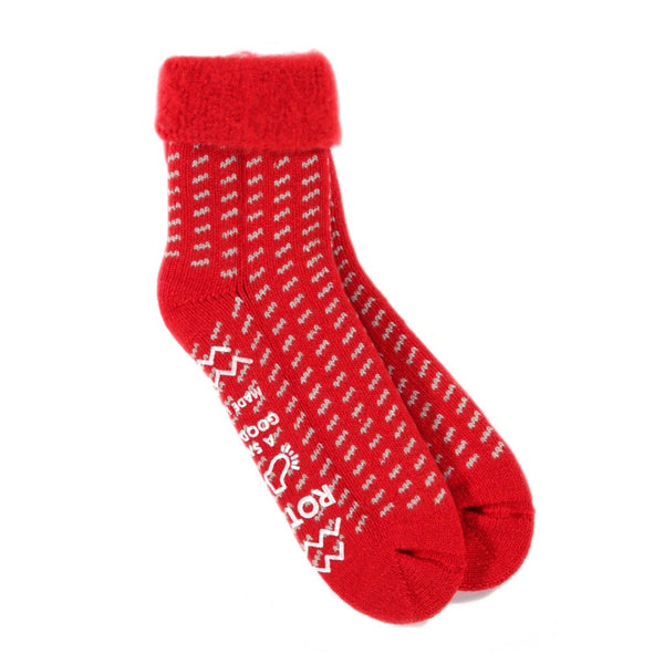 Comfy Room Socks "Bird's Eye" - Scarlet